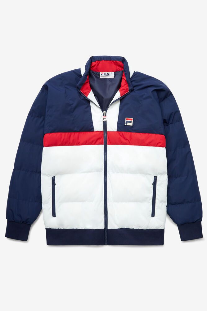 Fila Jakke Herre Marineblå/Rød/Hvite Fausto Ski 317254-VQE